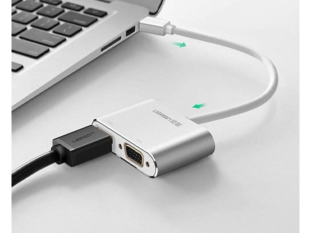 محول uGreen Mini DisplayPort إلى HDMI+VGA محول uGreen Mini DisplayPort إلى HDMI+VGA